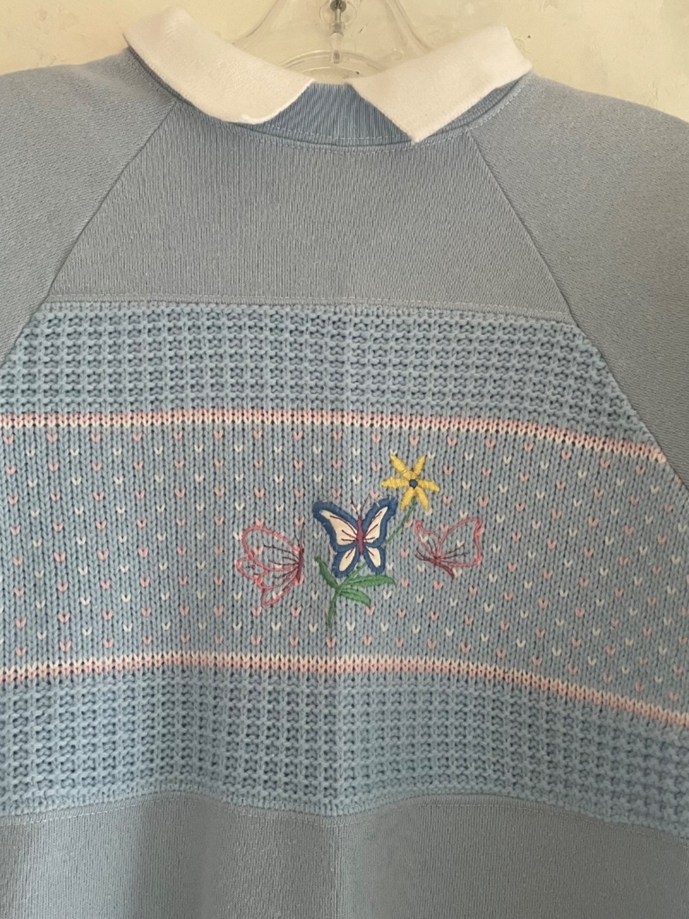 VTG Embroidered Sweatshirt Collared Knit Yoke Great Lakes Apparel Granny M